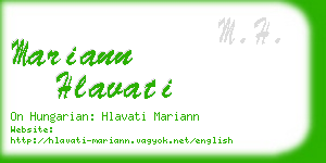 mariann hlavati business card